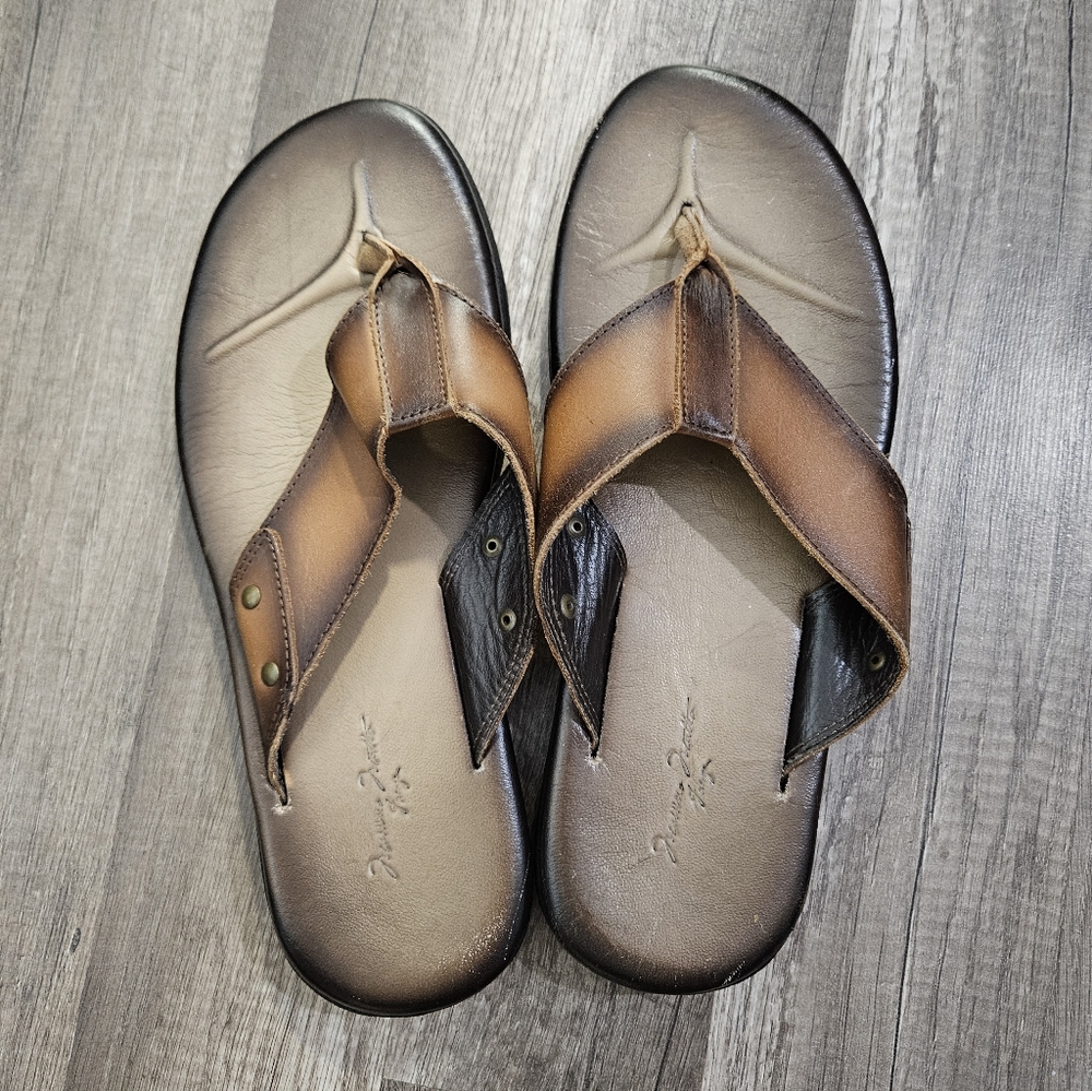 Massimo Mattwo Brown Leather Sandals Size 10